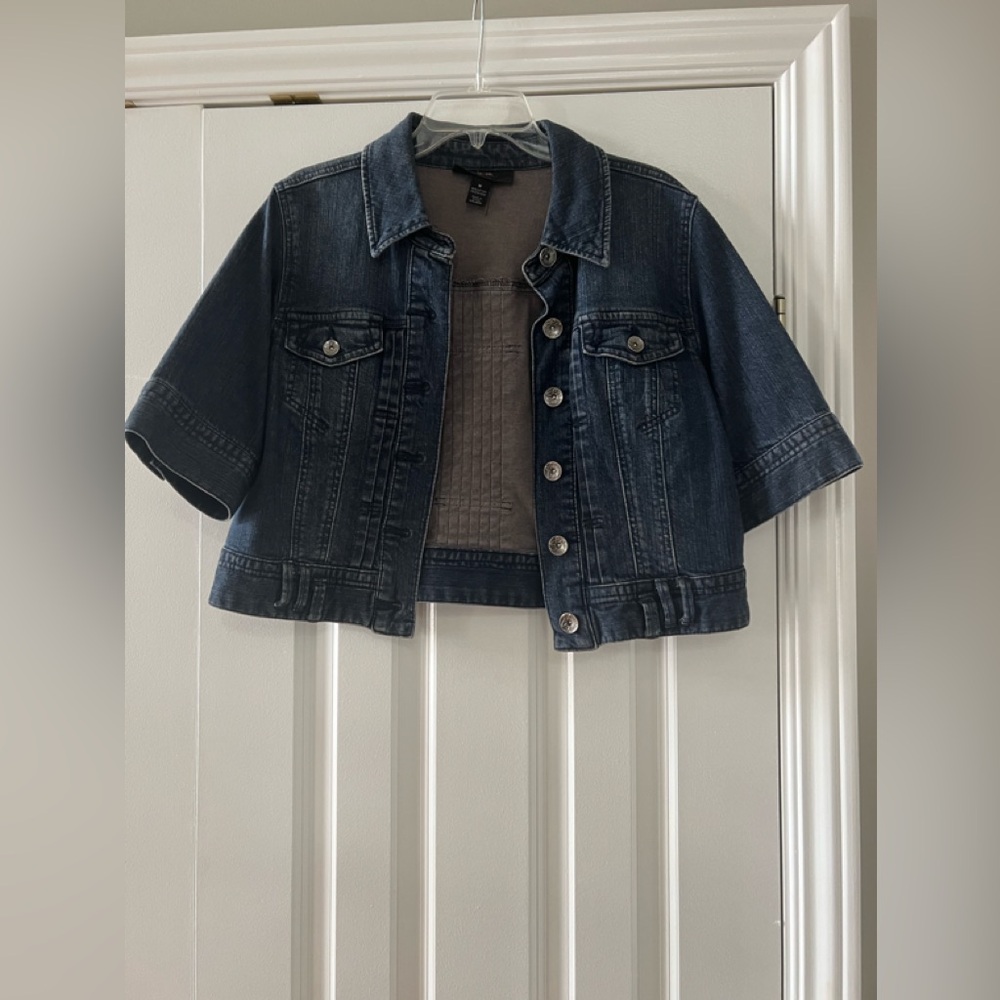 Style and Co - crop denim short sleeve jacket